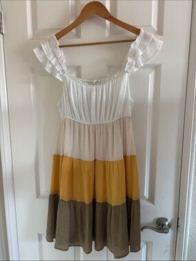 Milkmaid Tricolor Midi Dress